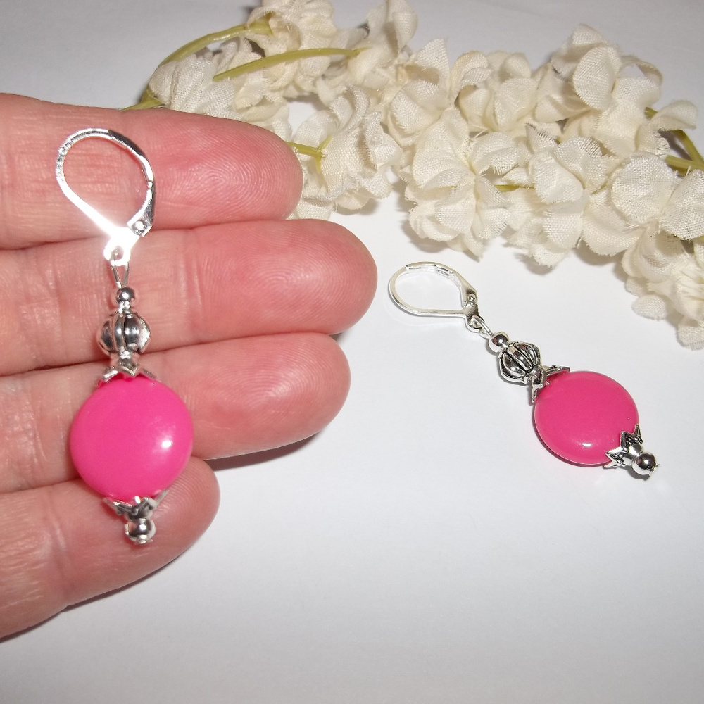 Hot Pink Earrings Handmade Colorful Set NWT 5033 - Picture 6 of 10